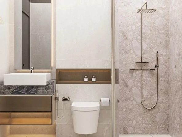 Binghatti Dawn at Jumeirah Village Circle by Binghatti Developersبن غاطي داون في قرية جميرا الدائرية من شركة بن غاطي للتطوير العقاريbathroom