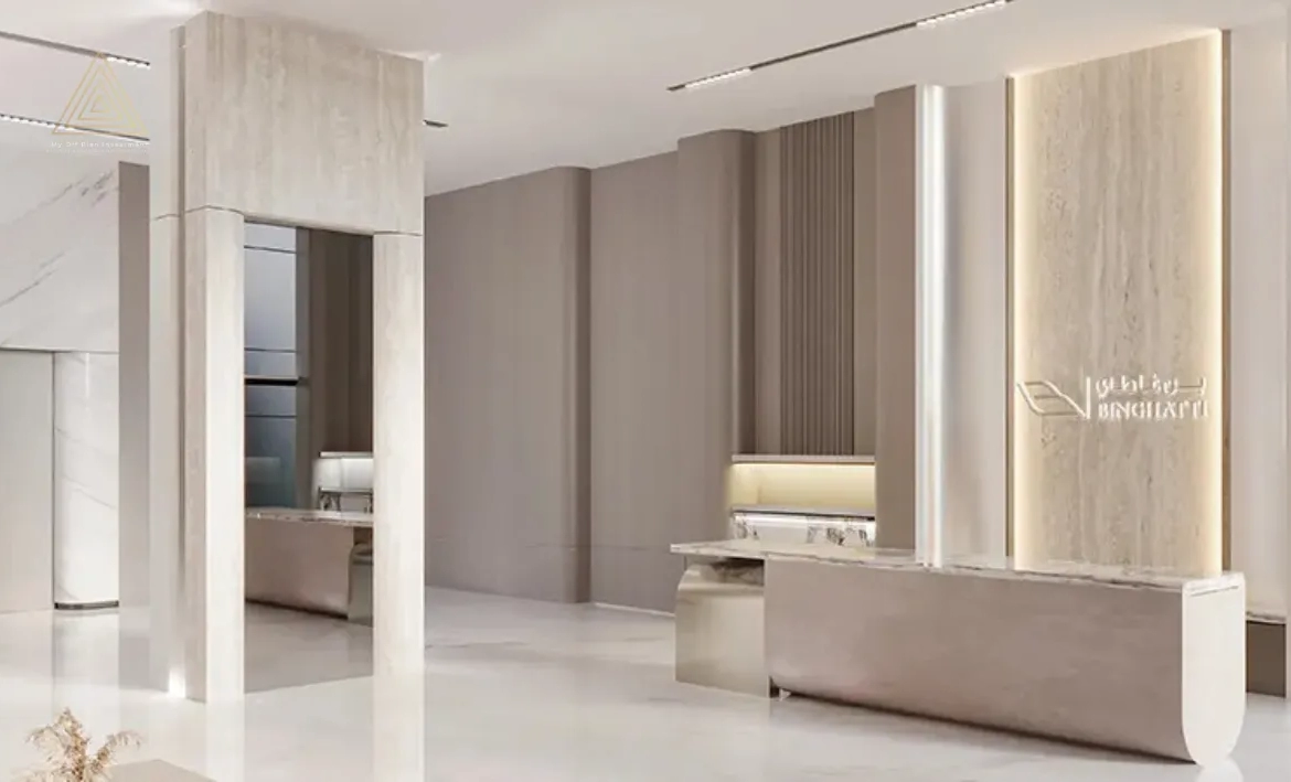 Binghatti Dawn at Jumeirah Village Circle by Binghatti Developersبن غاطي داون في قرية جميرا الدائرية من شركة بن غاطي للتطوير العقاريlobby