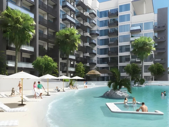 Azizi Beach Oasis at Dubai Studio City by Azizi Developersواحة شاطئ عزيزي في مدينة دبي للاستوديوهات من عزيزي للتطوير العقاري