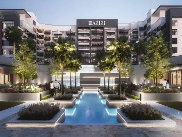 Azizi Beach Oasis at Dubai Studio City by Azizi Developersواحة شاطئ عزيزي في مدينة دبي للاستوديوهات من عزيزي للتطوير العقاري