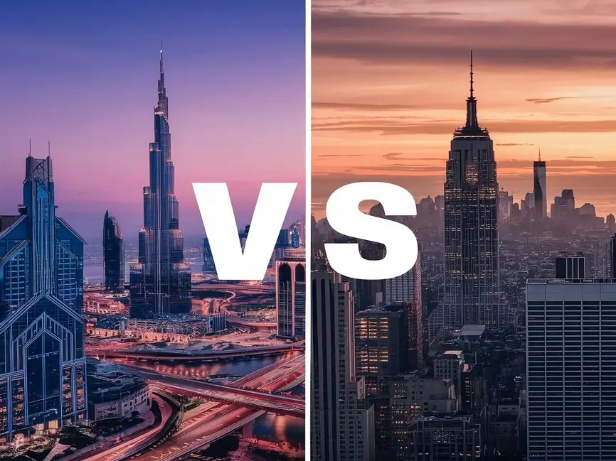 Dubai vs New York How much real estate can you buy with $1mدبي مقابل نيويورك ما هو حجم العقارات التي يمكنك شراؤها بمليون دولار؟