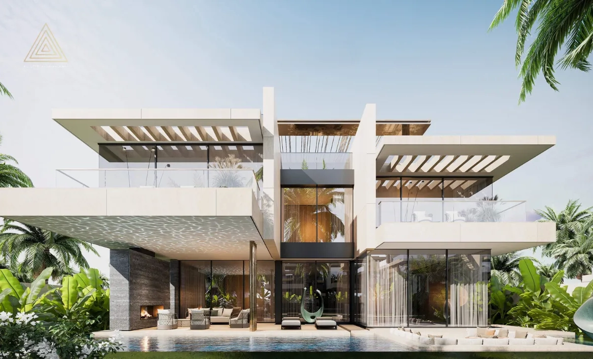 Mira-Villas-Designed-by-Bentley-Home-at-District-11-Meydan-Dubaiفلل-ميرا-من-تصميم-بنتلي-هوم-في-المنطقة-11،-ميدان-دبي front view
