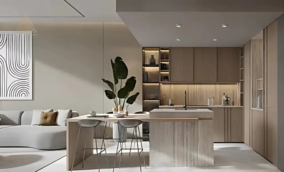 One Beverly at Arjan by HMB Homes Real Estate Developmentون بيفرلي في أرجان من شركة إتش إم بي هومز للتطوير العقاريdinning with kitchen