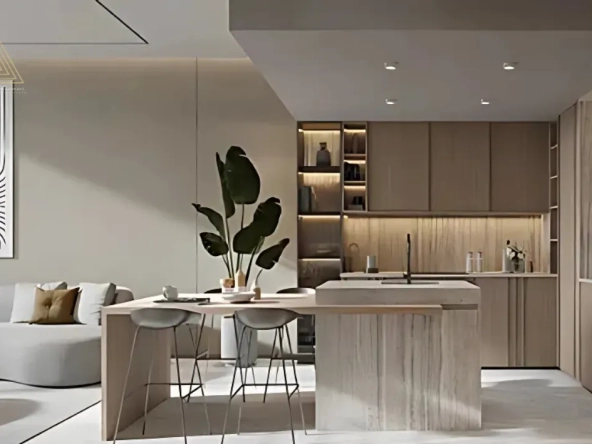 One Beverly at Arjan by HMB Homes Real Estate Developmentون بيفرلي في أرجان من شركة إتش إم بي هومز للتطوير العقاريdinning with kitchen
