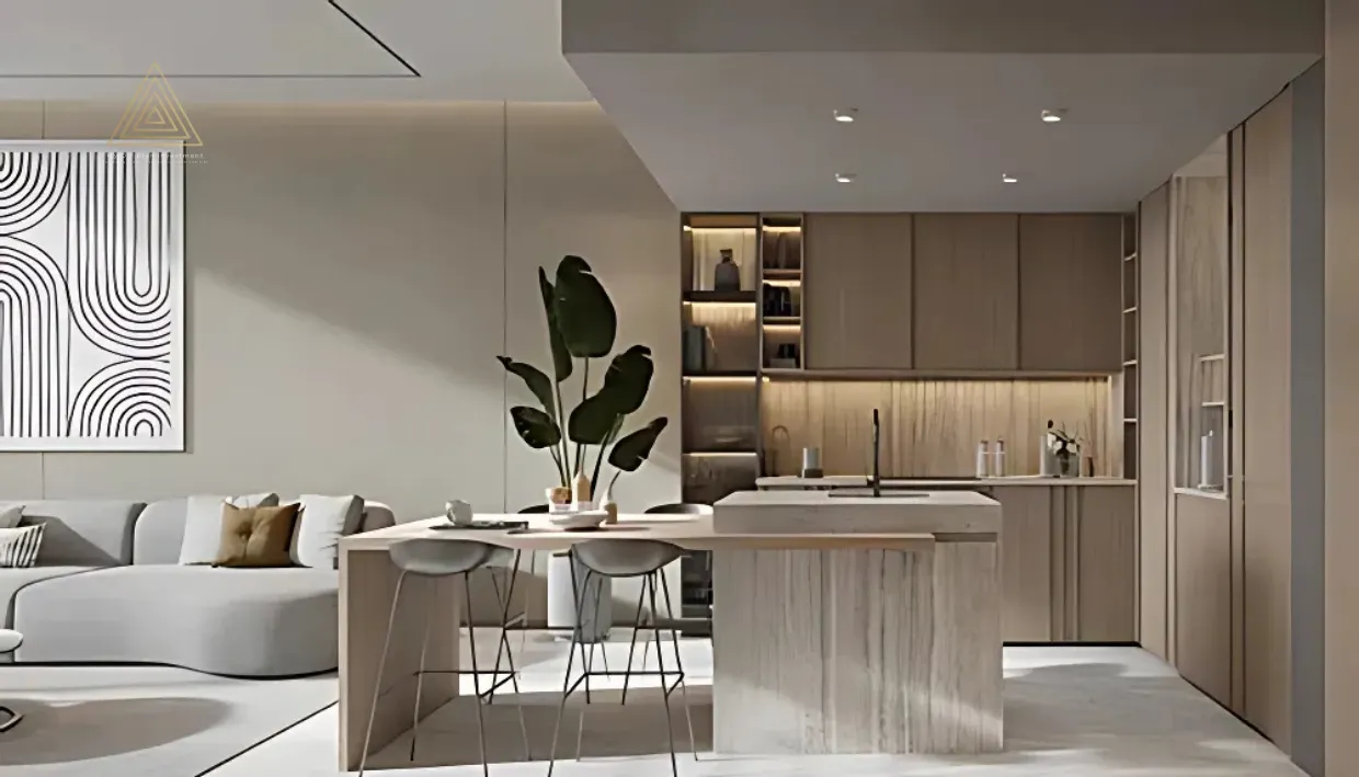 One Beverly at Arjan by HMB Homes Real Estate Developmentون بيفرلي في أرجان من شركة إتش إم بي هومز للتطوير العقاريdinning with kitchen