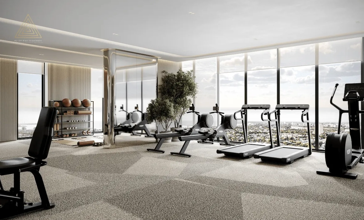 One Park Square at JVC by Iman Developerمشروع وان بارك سكوير في قرية جميرا الدائرية من تصميم شركة إيمان للتطوير العقاري GYM-min