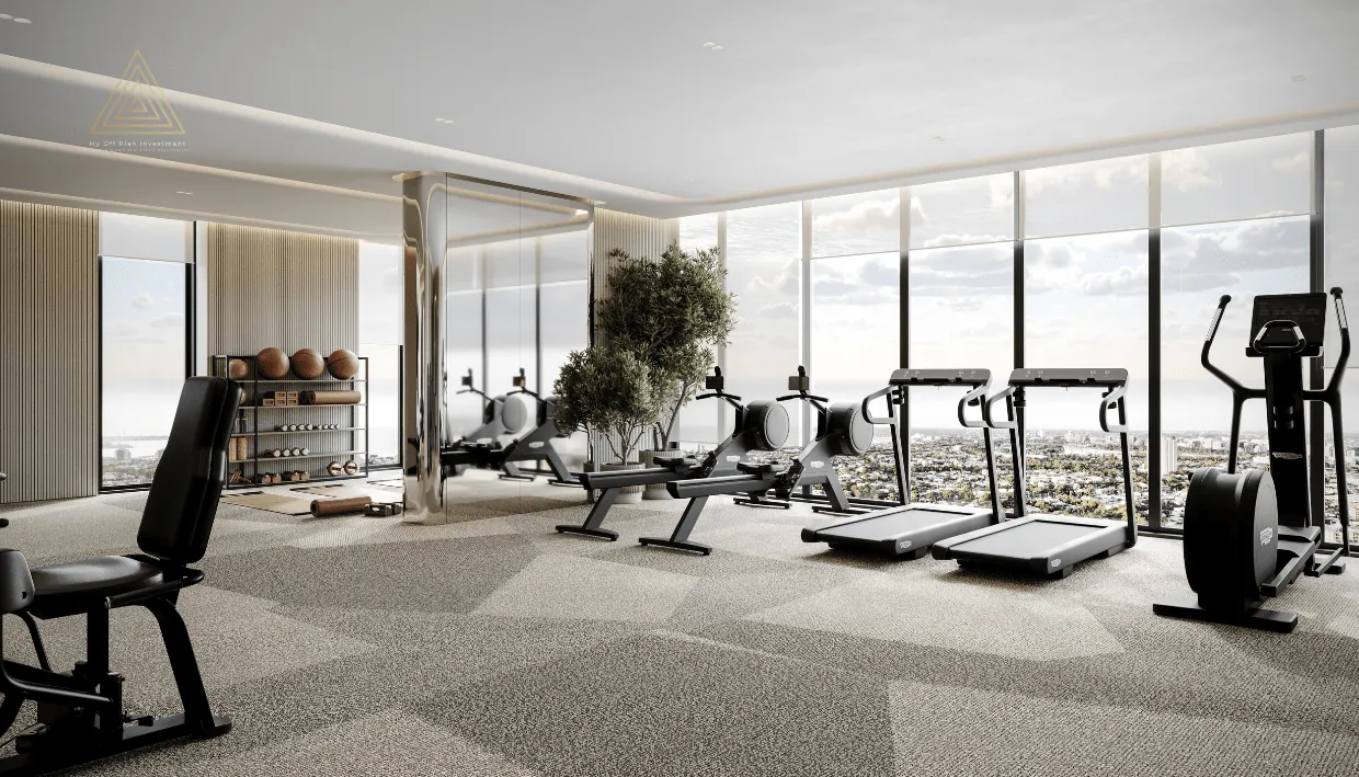 One Park Square at JVC by Iman Developerمشروع وان بارك سكوير في قرية جميرا الدائرية من تصميم شركة إيمان للتطوير العقاري GYM-min