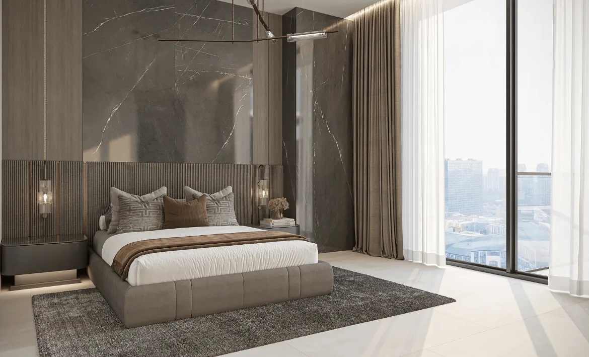 One Park Square at JVC by Iman Developerمشروع وان بارك سكوير في قرية جميرا الدائرية من تصميم شركة إيمان للتطوير العقاريBEDROOM-min
