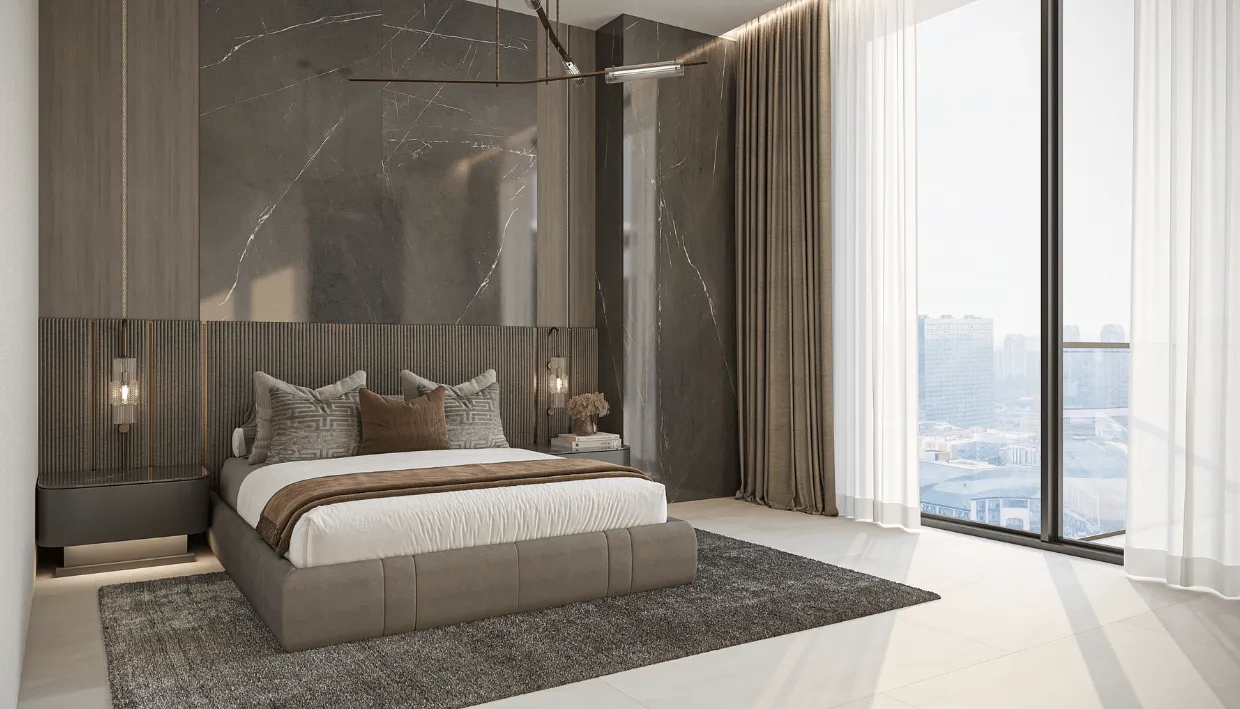 One Park Square at JVC by Iman Developerمشروع وان بارك سكوير في قرية جميرا الدائرية من تصميم شركة إيمان للتطوير العقاريBEDROOM-min