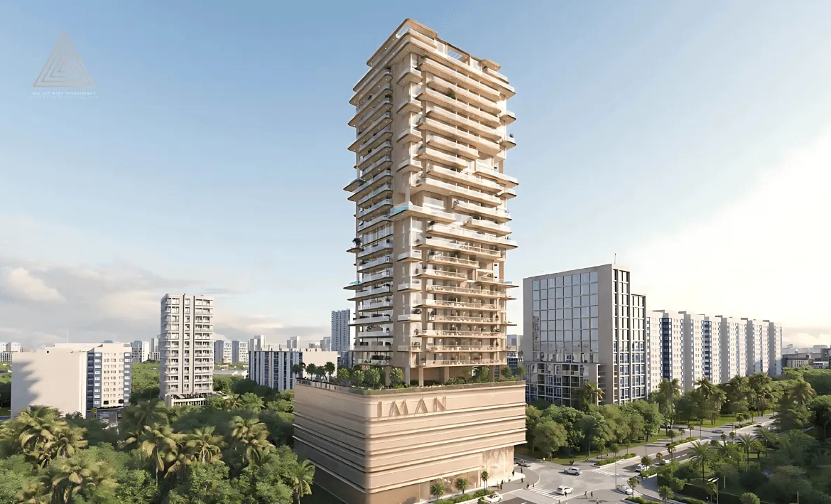 One Park Square at JVC by Iman Developerمشروع وان بارك سكوير في قرية جميرا الدائرية من تصميم شركة إيمان للتطوير العقاريBUILDING-min
