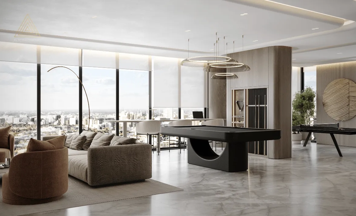 One Park Square at JVC by Iman Developerمشروع وان بارك سكوير في قرية جميرا الدائرية من تصميم شركة إيمان للتطوير العقاريCLUB HOUSE-min