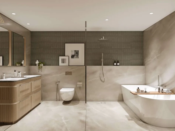 Saria Tower at Maritime City by Omniyat Propertiesبرج ساريا في ماريتايم سيتي من شركة أمنيات العقاريةbathroom