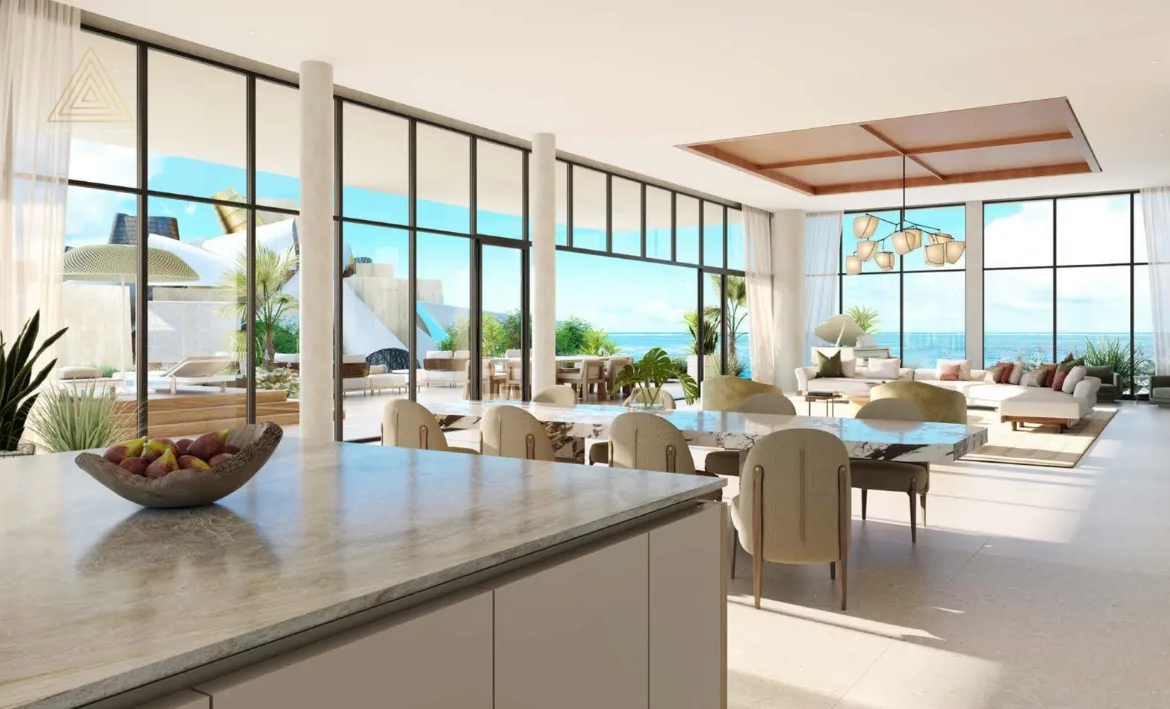 Aldar Nobu Residence at Sadaiyat Islandالدار نوبو ريزيدنس في جزيرة السعدياتdinning with living
