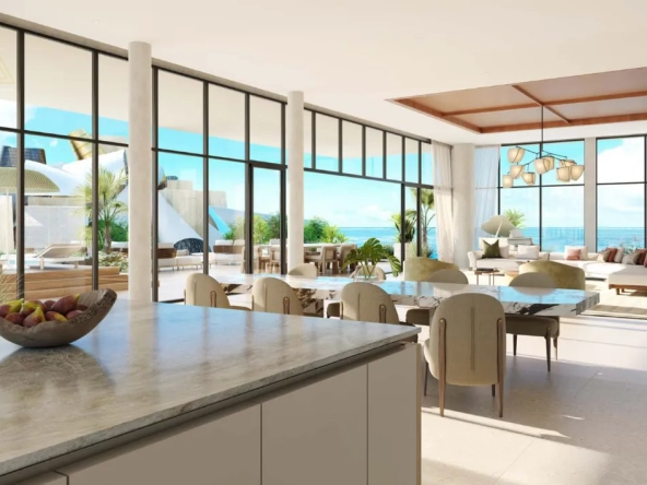 Aldar Nobu Residence at Sadaiyat Islandالدار نوبو ريزيدنس في جزيرة السعدياتdinning with living
