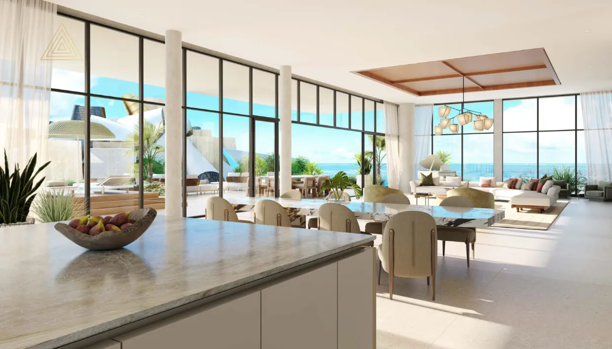 Aldar Nobu Residence at Sadaiyat Islandالدار نوبو ريزيدنس في جزيرة السعدياتdinning with living