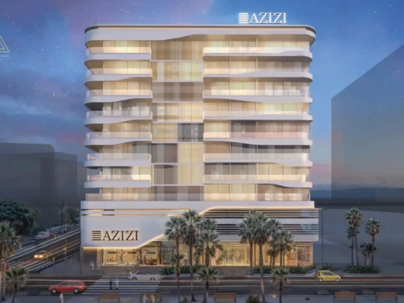 Azizi Raffi at Al Furjan by Azizi Developmentsعزيزي رافي في الفرجان من عزيزي للتطوير العقاريnight view