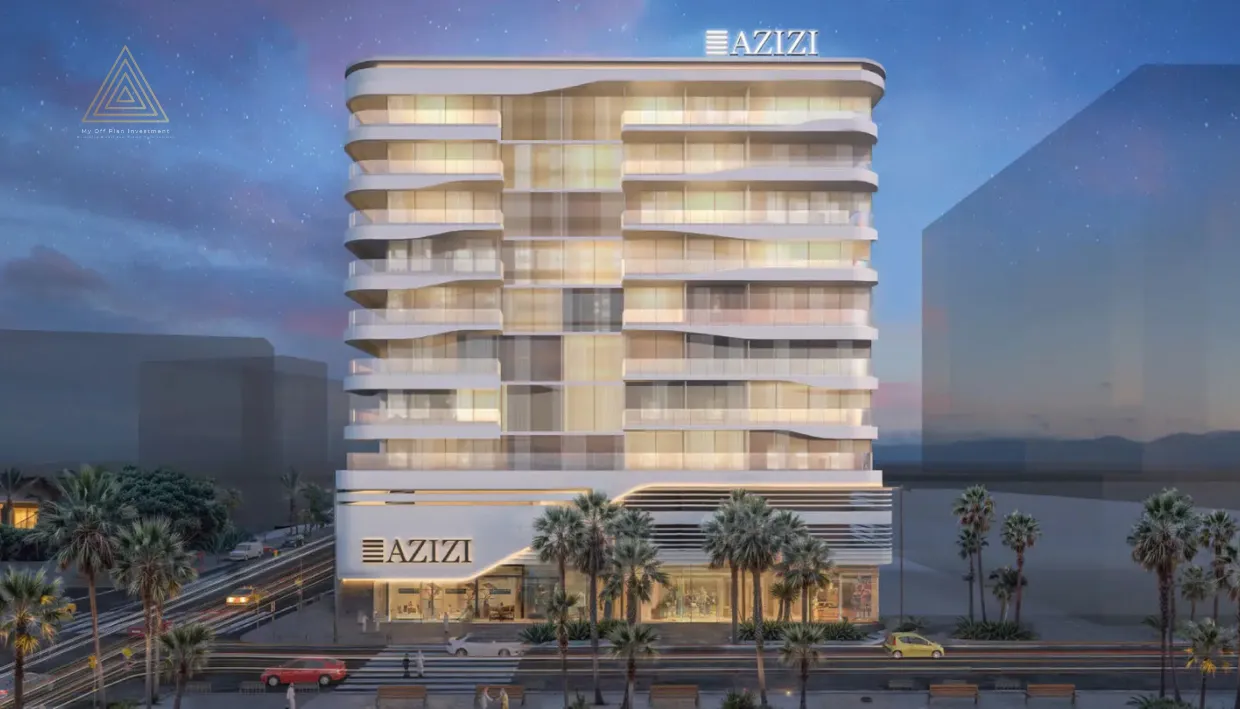 Azizi Raffi at Al Furjan by Azizi Developmentsعزيزي رافي في الفرجان من عزيزي للتطوير العقاريnight view