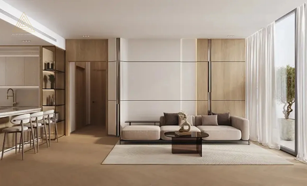 Binghatti Hillviews at Dubai Science Park by Binghatti Developersبن غاطي هيلفيوز في مجمع دبي للعلوم من شركة بن غاطي للتطوير العقاريliving room