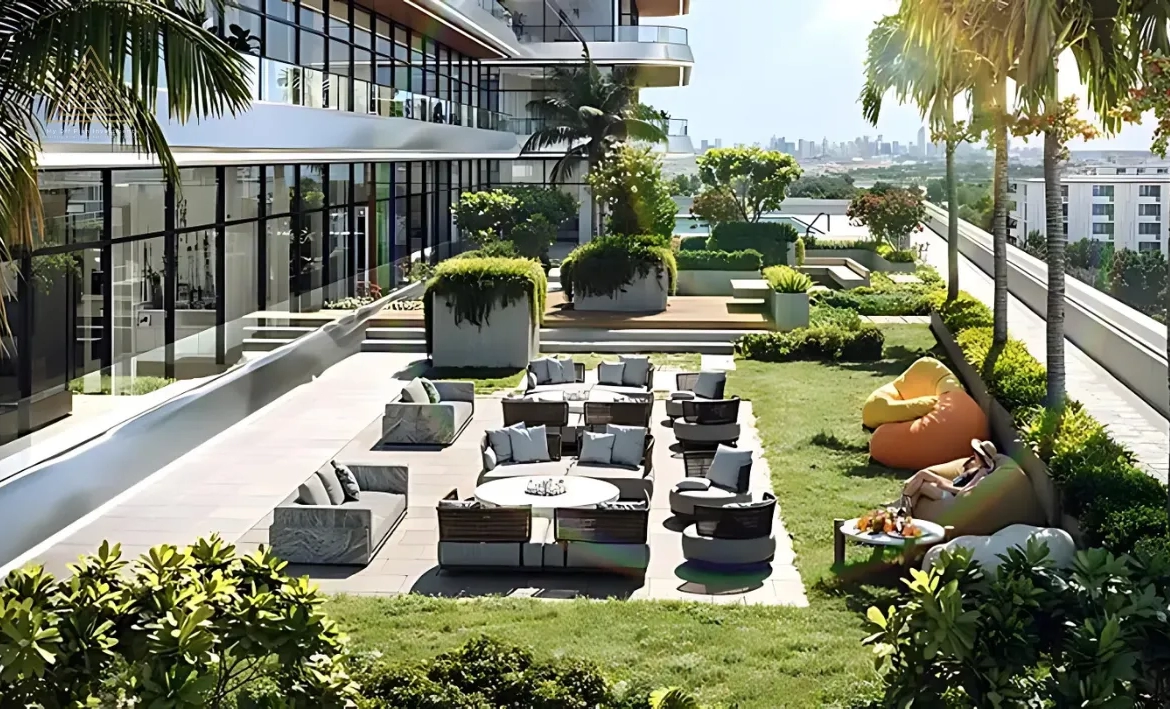 Binghatti Hillviews at Dubai Science Park by Binghatti Developersبن غاطي هيلفيوز في مجمع دبي للعلوم من شركة بن غاطي للتطوير العقاريoutdoor seating