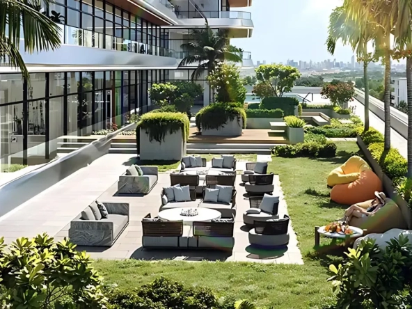 Binghatti Hillviews at Dubai Science Park by Binghatti Developersبن غاطي هيلفيوز في مجمع دبي للعلوم من شركة بن غاطي للتطوير العقاريoutdoor seating