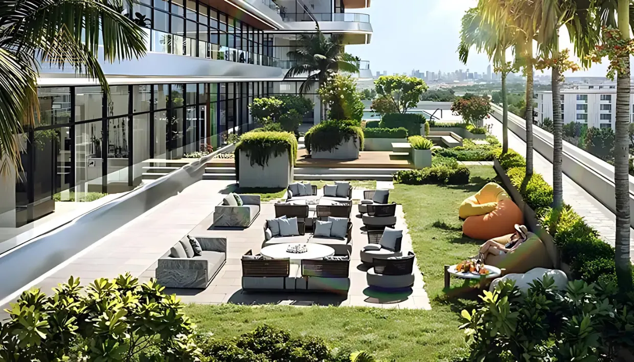 Binghatti Hillviews at Dubai Science Park by Binghatti Developersبن غاطي هيلفيوز في مجمع دبي للعلوم من شركة بن غاطي للتطوير العقاريoutdoor seating