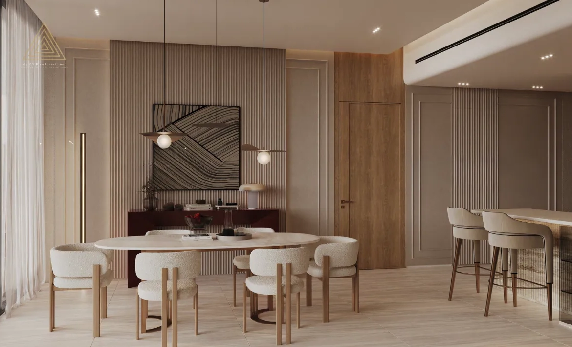 Binghatti Ruby Tower at Jumeirah Village Circle by Binghatti Developerبرج بينغاتي روبي في قرية جميرا سيركل من شركة بينغاتي للتطوير العقاريdinning