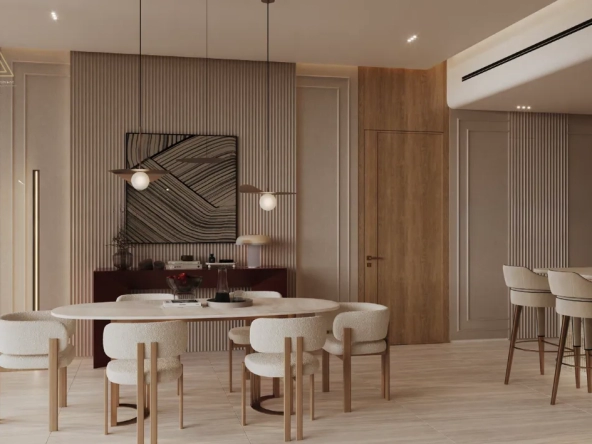 Binghatti Ruby Tower at Jumeirah Village Circle by Binghatti Developerبرج بينغاتي روبي في قرية جميرا سيركل من شركة بينغاتي للتطوير العقاريdinning