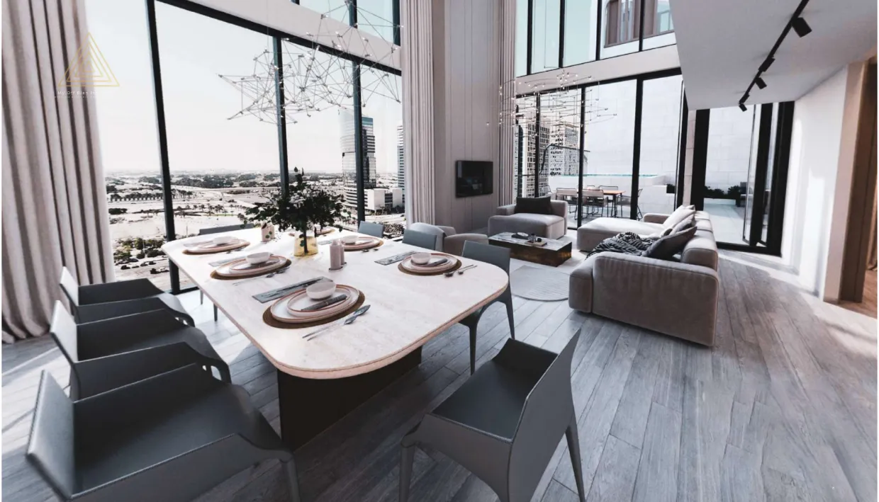 Gharbi 2 Residences at JVC by Rabdan Real Estate Developmentمساكن غربي 2 في قرية جميرا الدائرية من ربدان للتطوير العقاري.dinning