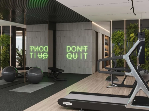 Gharbi 2 Residences at JVC by Rabdan Real Estate Developmentمساكن غربي 2 في قرية جميرا الدائرية من ربدان للتطوير العقاري.fitness area