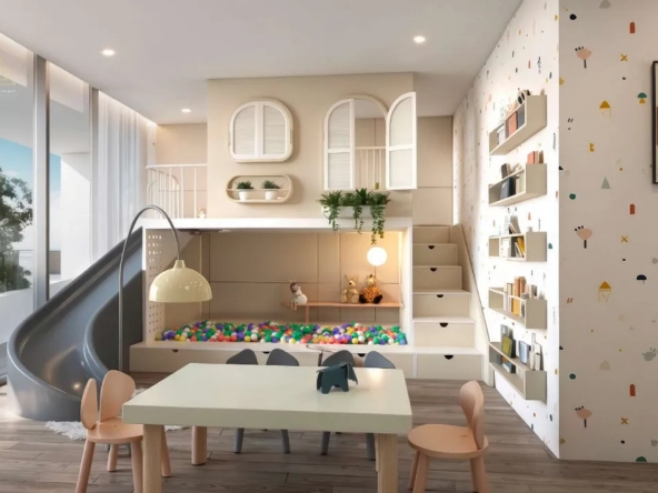 Gharbi 2 Residences at JVC by Rabdan Real Estate Developmentمساكن غربي 2 في قرية جميرا الدائرية من ربدان للتطوير العقاري.kids play area