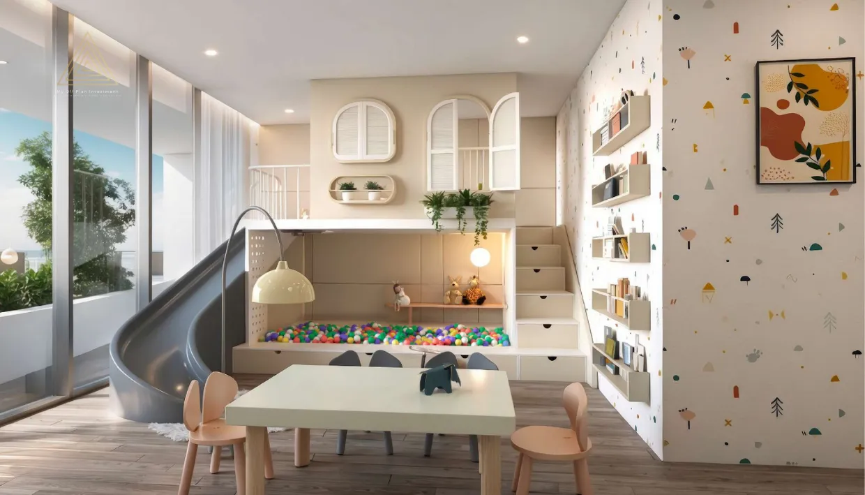 Gharbi 2 Residences at JVC by Rabdan Real Estate Developmentمساكن غربي 2 في قرية جميرا الدائرية من ربدان للتطوير العقاري.kids play area