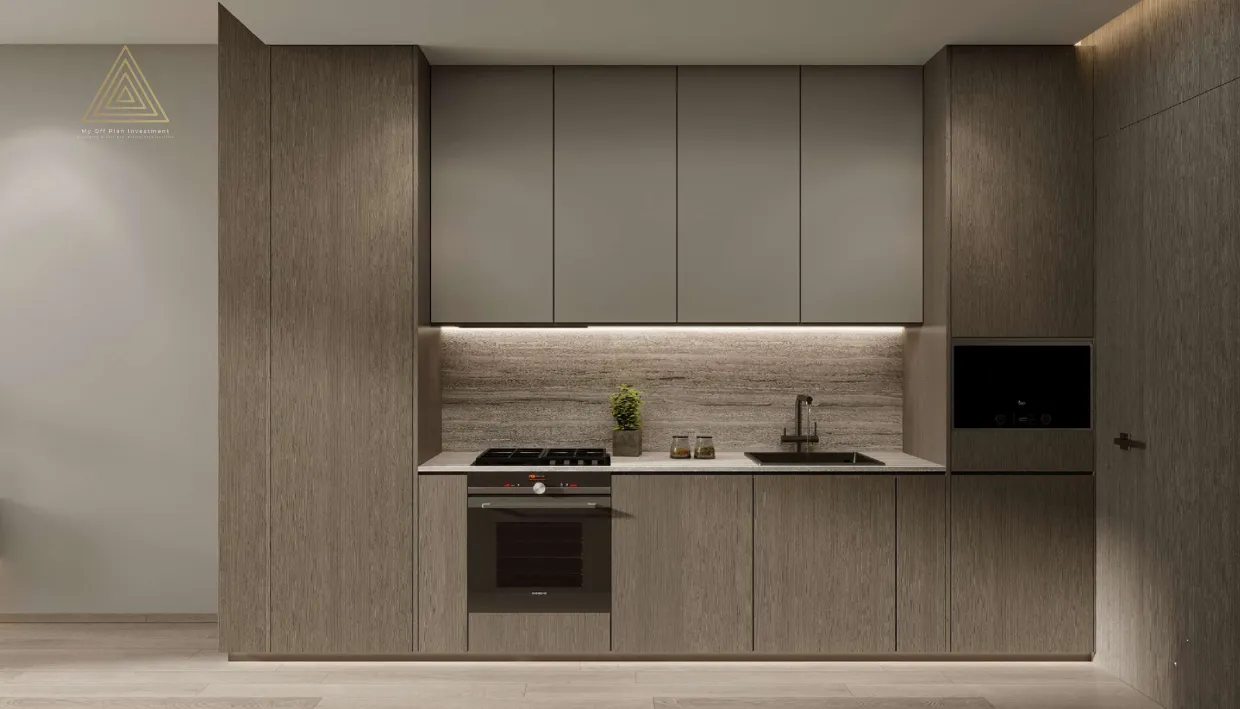 Gharbi 2 Residences at JVC by Rabdan Real Estate Developmentمساكن غربي 2 في قرية جميرا الدائرية من ربدان للتطوير العقاري.kitchen (2)