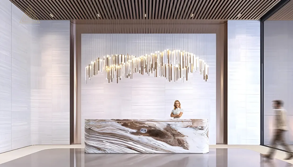 Guzel Towers at JVT, Dubai by Tiger Propertiesأبراج جوزيل في قرية جميرا تراينجل، دبي من شركة تايجر العقارية lobby