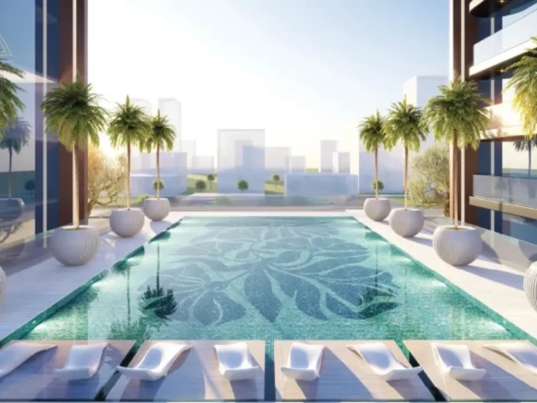 Guzel Towers at JVT, Dubai by Tiger Propertiesأبراج جوزيل في قرية جميرا تراينجل، دبي من شركة تايجر العقارية pool