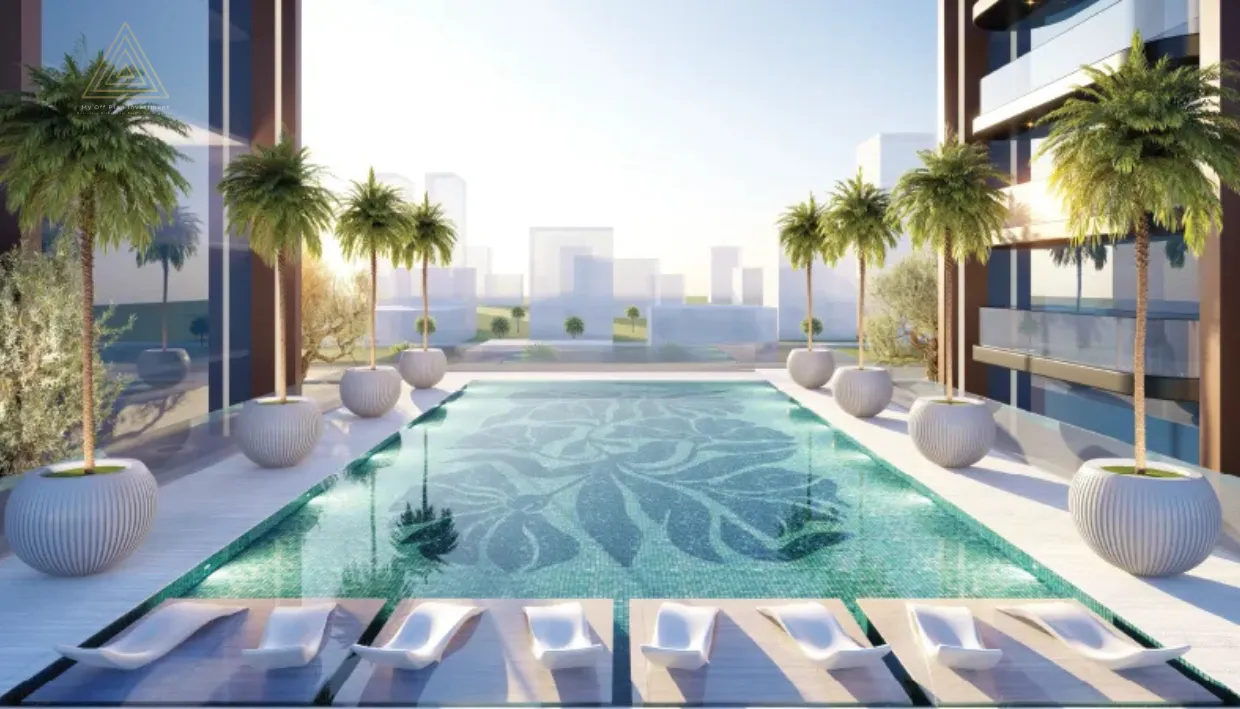 Guzel Towers at JVT, Dubai by Tiger Propertiesأبراج جوزيل في قرية جميرا تراينجل، دبي من شركة تايجر العقارية pool