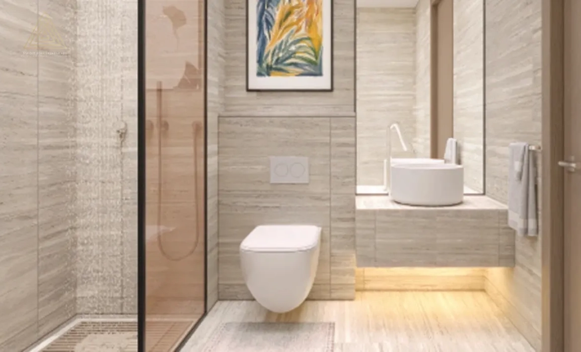 Guzel Towers at JVT, Dubai by Tiger Propertiesأبراج جوزيل في قرية جميرا تراينجل، دبي من شركة تايجر العقاريةbathroom
