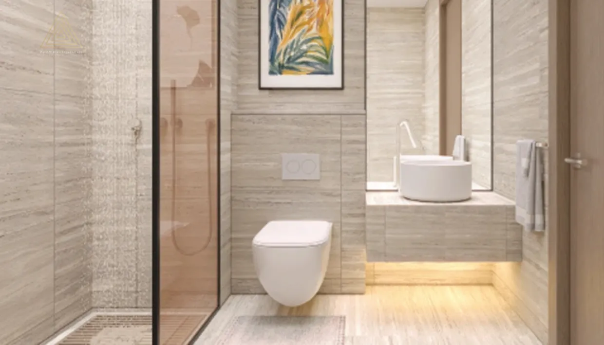 Guzel Towers at JVT, Dubai by Tiger Propertiesأبراج جوزيل في قرية جميرا تراينجل، دبي من شركة تايجر العقاريةbathroom