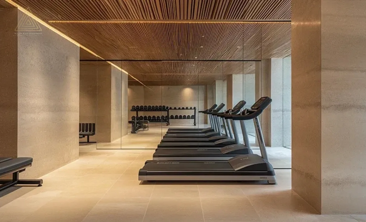 Guzel Towers at JVT, Dubai by Tiger Propertiesأبراج جوزيل في قرية جميرا تراينجل، دبي من شركة تايجر العقاريةgym