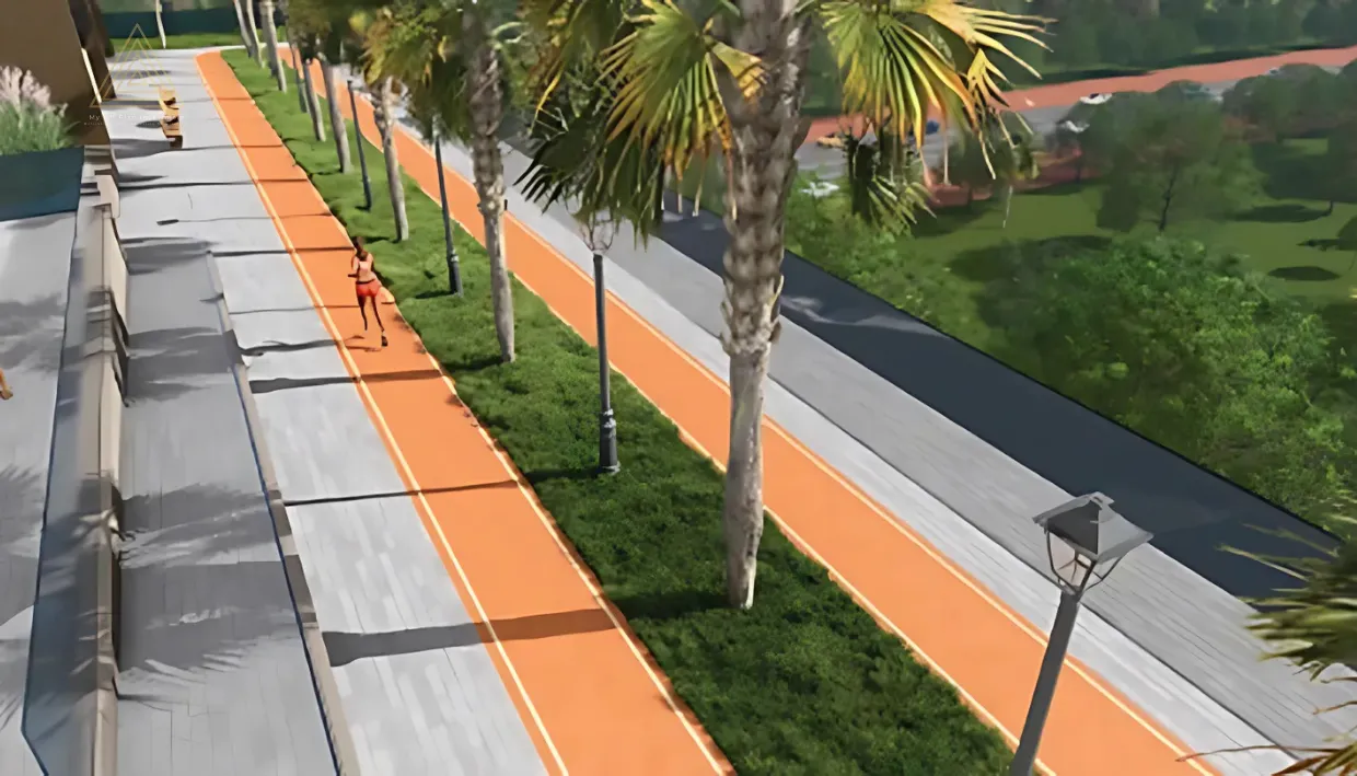 Guzel Towers at JVT, Dubai by Tiger Propertiesأبراج جوزيل في قرية جميرا تراينجل، دبي من شركة تايجر العقاريةjogging track