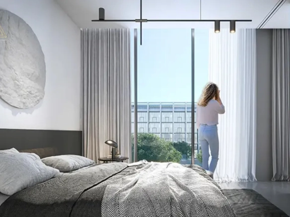 IL Teatro Residences 2 at Aljada, Sharjah by Aradaمساكن إل تياترو 2 في الجادة، الشارقة من أراداbedroom