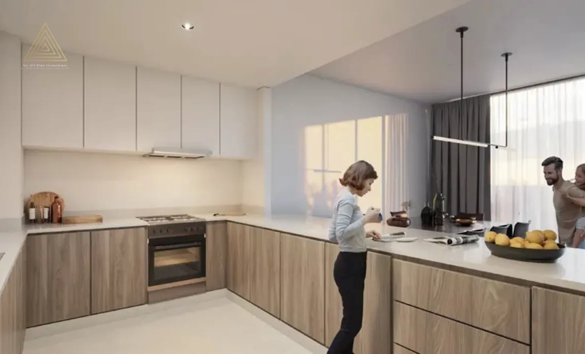 Nesba 2 at Aljada, Sharjah by Arada Developerنسبا 2 في الجادة، الشارقة من أراد للتطوير العقاريopen kitchen