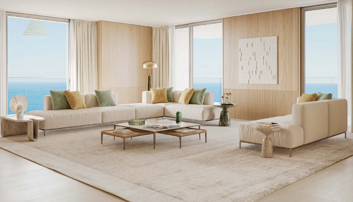 Orise by Beyond at Jumeirah Peninsula Bay - Omniyat Propertiesأوريس باي بيوند في خليج شبه جزيرة جميرا - أمنيات العقاريةliving room