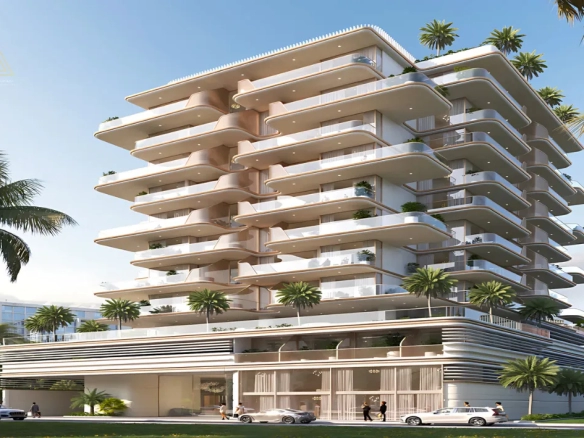 Sunset Bay at Dubai Islands by Imtiaz Developmentsسانسيت باي في جزر دبي من شركة امتياز للتطوير العقاري.building
