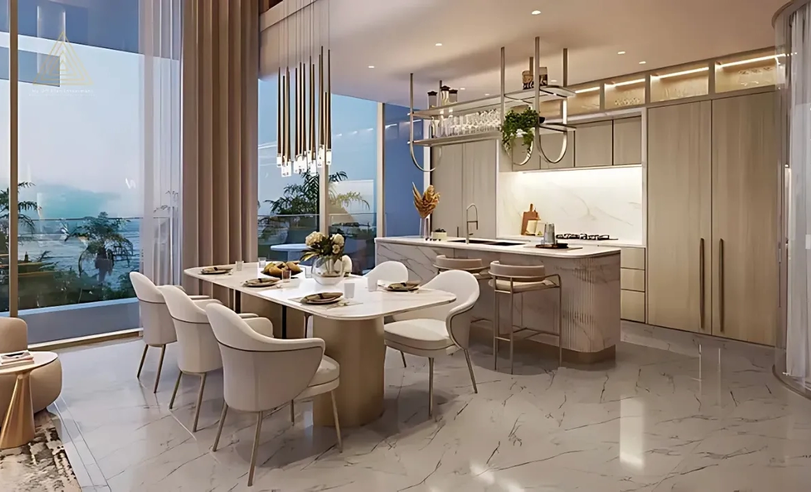 Sunset Bay at Dubai Islands by Imtiaz Developmentsسانسيت باي في جزر دبي من شركة امتياز للتطوير العقاري.dinning