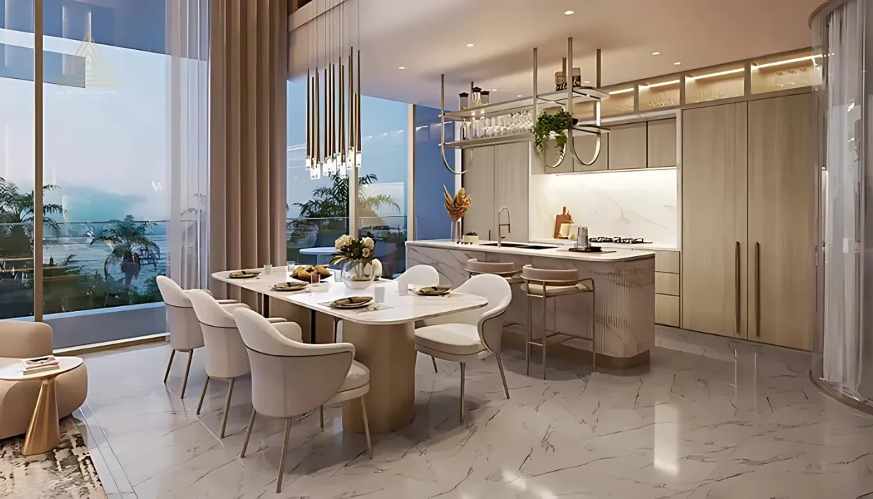 Sunset Bay at Dubai Islands by Imtiaz Developmentsسانسيت باي في جزر دبي من شركة امتياز للتطوير العقاري.dinning