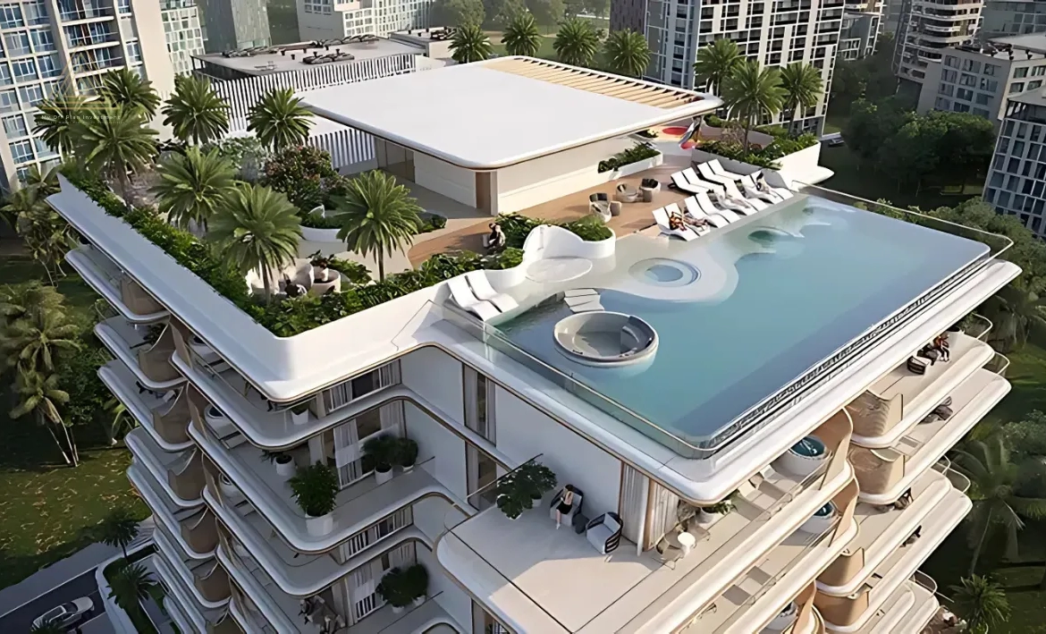 Sunset Bay at Dubai Islands by Imtiaz Developmentsسانسيت باي في جزر دبي من شركة امتياز للتطوير العقاري.top view