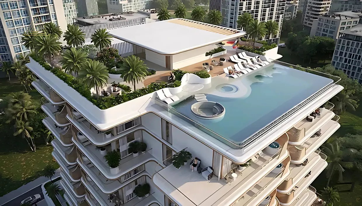 Sunset Bay at Dubai Islands by Imtiaz Developmentsسانسيت باي في جزر دبي من شركة امتياز للتطوير العقاري.top view