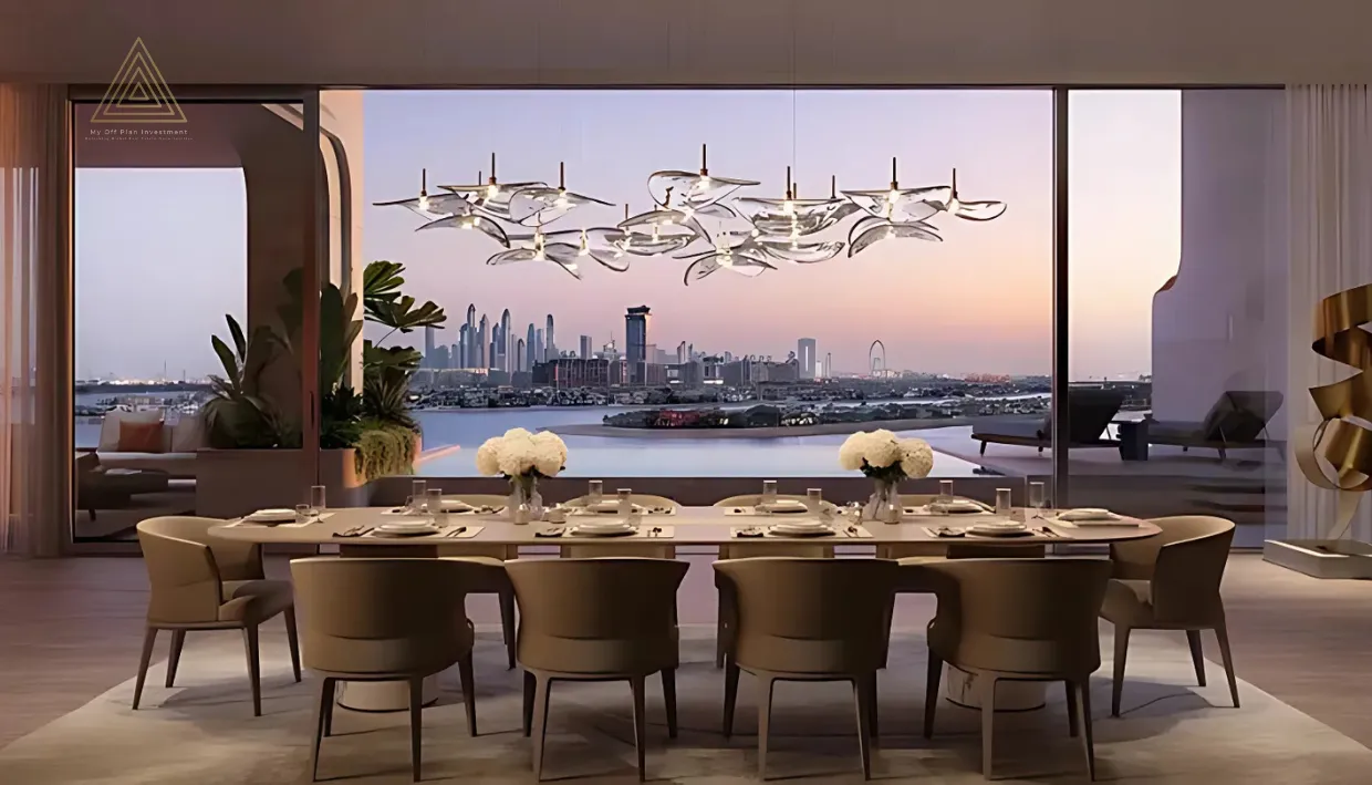 The Alba Residences Dorchester Collection at Palm Jumeirah by Omniyatمجموعة ألبا ريزيدنسز دورشيستر في نخلة جميرا من أمنياتdinning area
