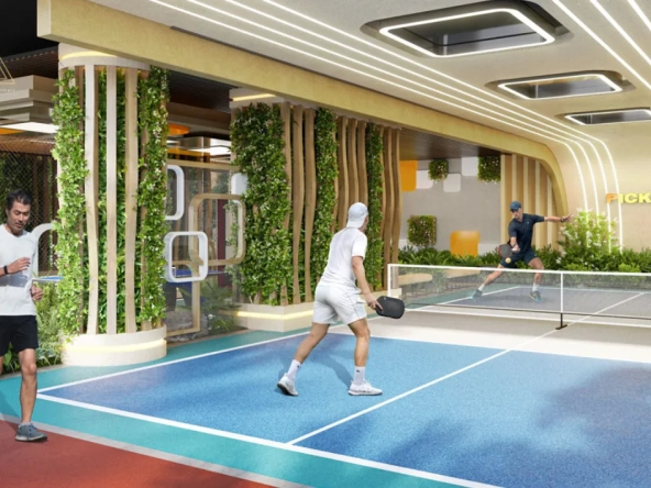 Vega Residence at Dubai Sports City by Acube Developmentsفيجا ريزيدنس في مدينة دبي الرياضية من شركة أكيوب للتطوير العقاريbadminton