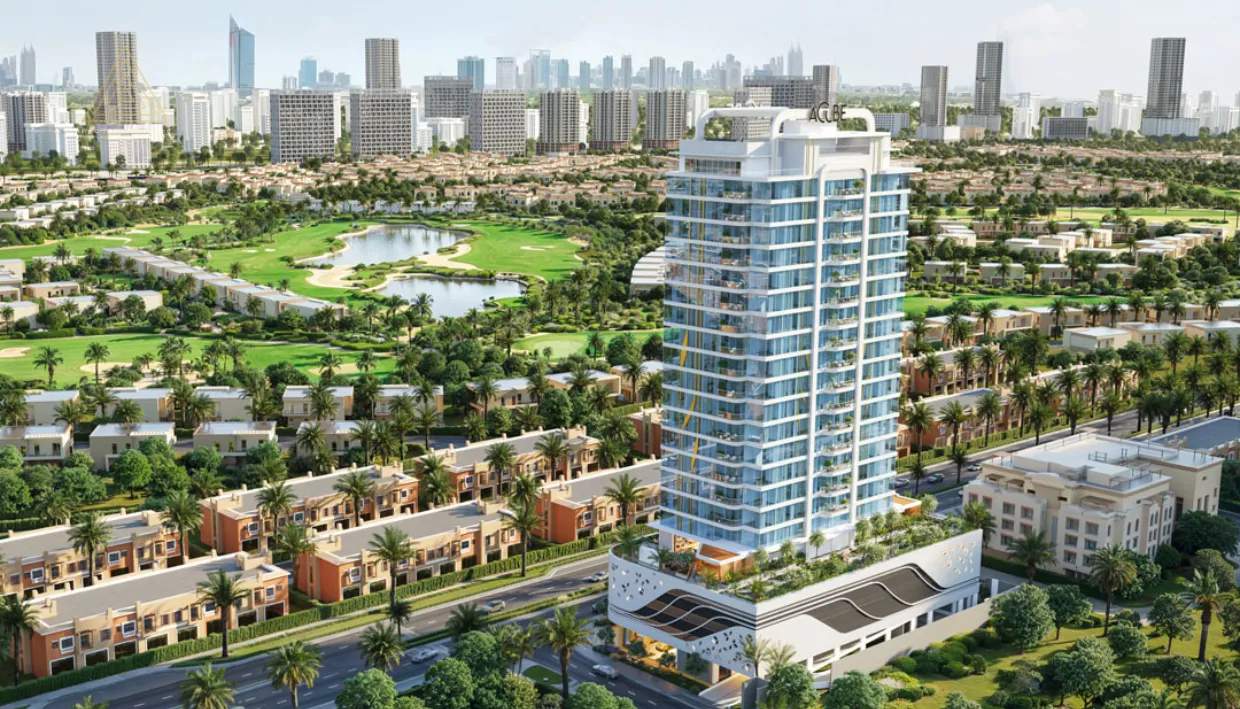 Vega Residence at Dubai Sports City by Acube Developmentsفيجا ريزيدنس في مدينة دبي الرياضية من شركة أكيوب للتطوير العقاريbuilding